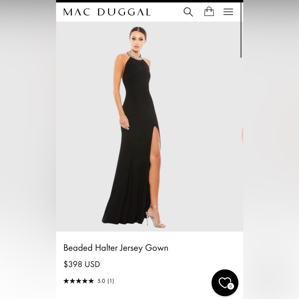 Mac Duggal Beaded Halter Jersey Gown
